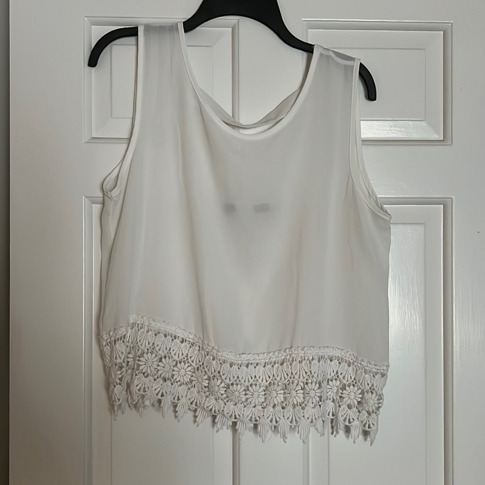 White sheer crop top